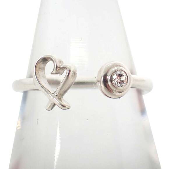 TIFFANY Authentic Silver Diamond Heart Ring